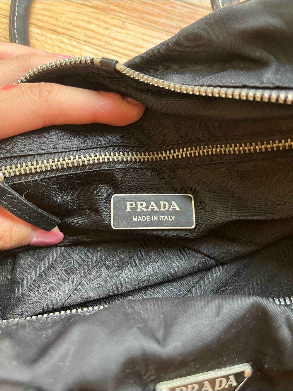 Vintage Prada Black Nylon Leather Handle Shoulder Bag – As Is - Picture 9 of 14